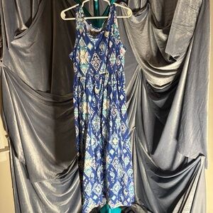 Gymboree Blue Patterned Sleeveless Maxi Dress